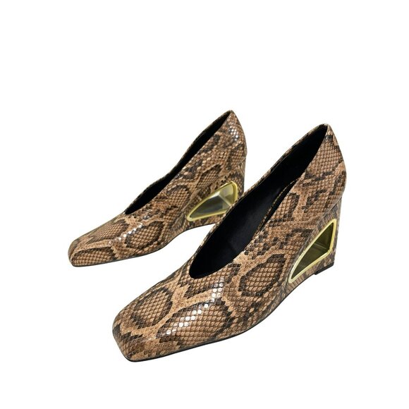 Katy Perry Hollow Wedge Snake Skin Shoes Size 10 M NEW - Picture 3 of 9